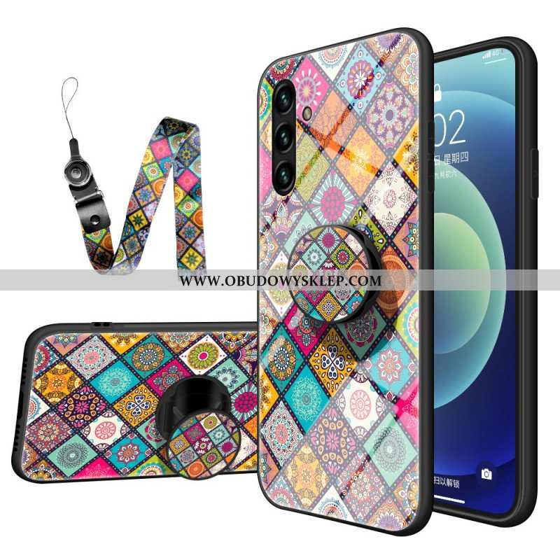 Etui do Samsung Galaxy A13 5G / A04s Patchworkowy Uchwyt Magnetyczny