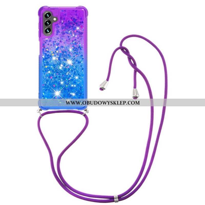 Etui do Samsung Galaxy A13 5G / A04s Silikonowe Cekiny I Sznurek