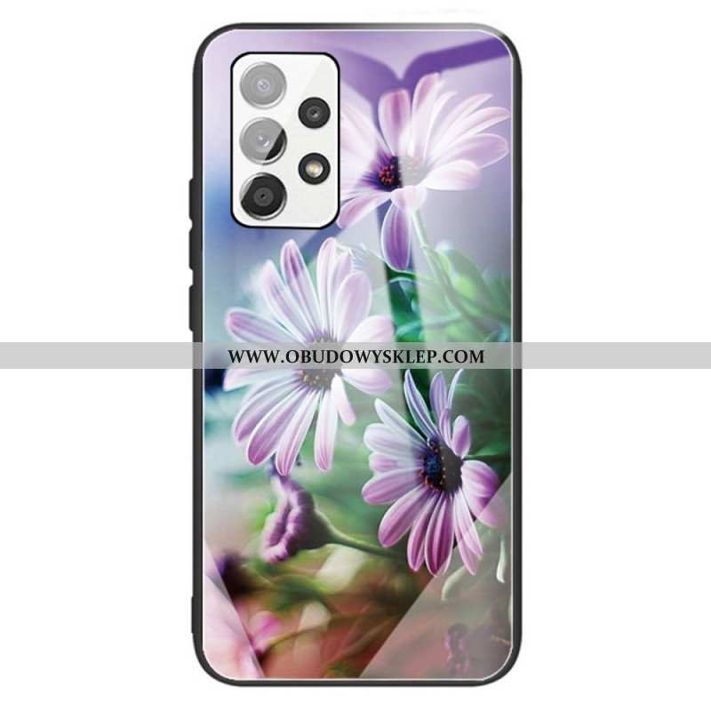 Etui do Samsung Galaxy A13 Kwiaty Ze Szkła Hartowanego