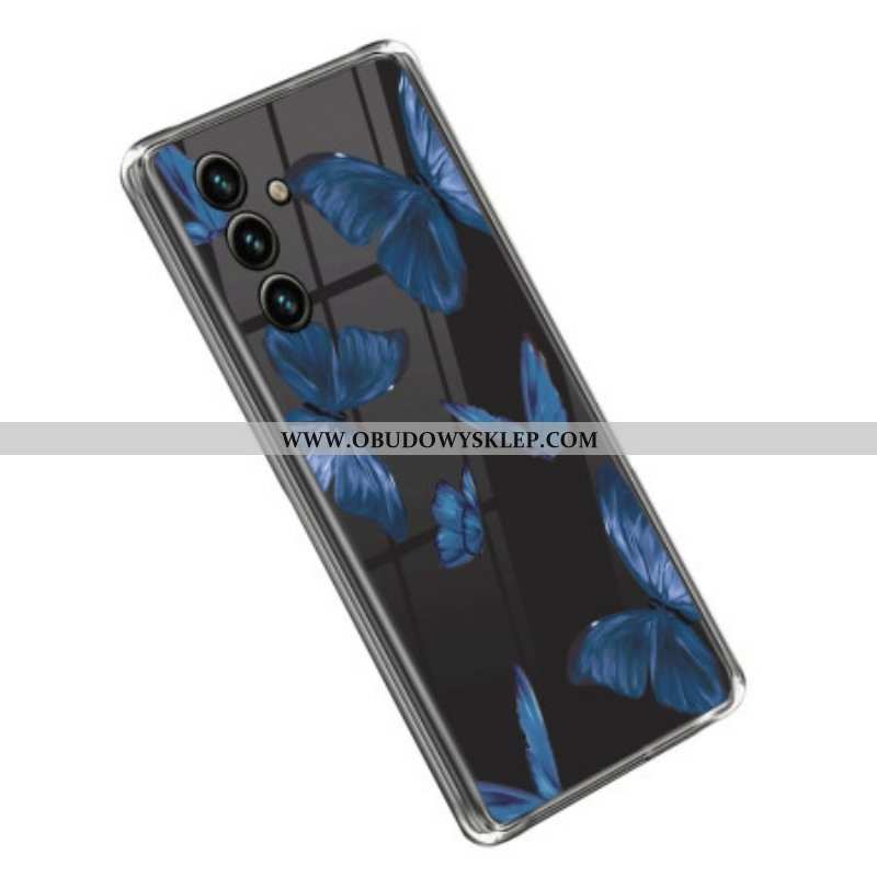 Etui do Samsung Galaxy A14 / A14 5G Bezszwowi Błękitni Motyle