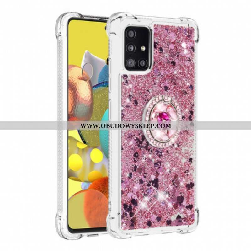 Etui do Samsung Galaxy A51 5G Cekiny Z Podparciem Pierścienia