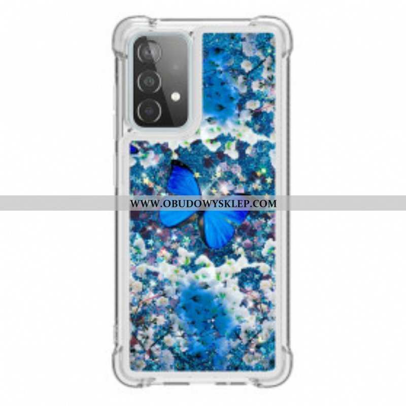 Etui do Samsung Galaxy A52 4G / A52 5G / A52s 5G Błyszczące Niebieskie Motyle