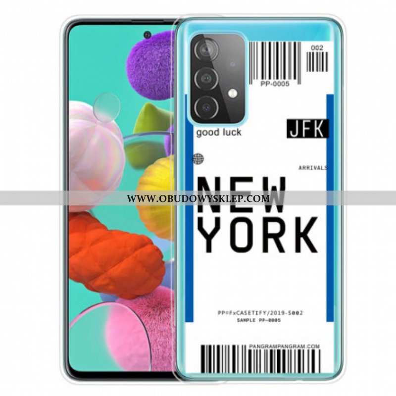 Etui do Samsung Galaxy A52 4G / A52 5G / A52s 5G Karta Pokładowa Do Nowego Jorku