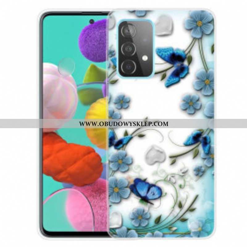 Etui do Samsung Galaxy A52 4G / A52 5G / A52s 5G Retro Motyle I Kwiaty