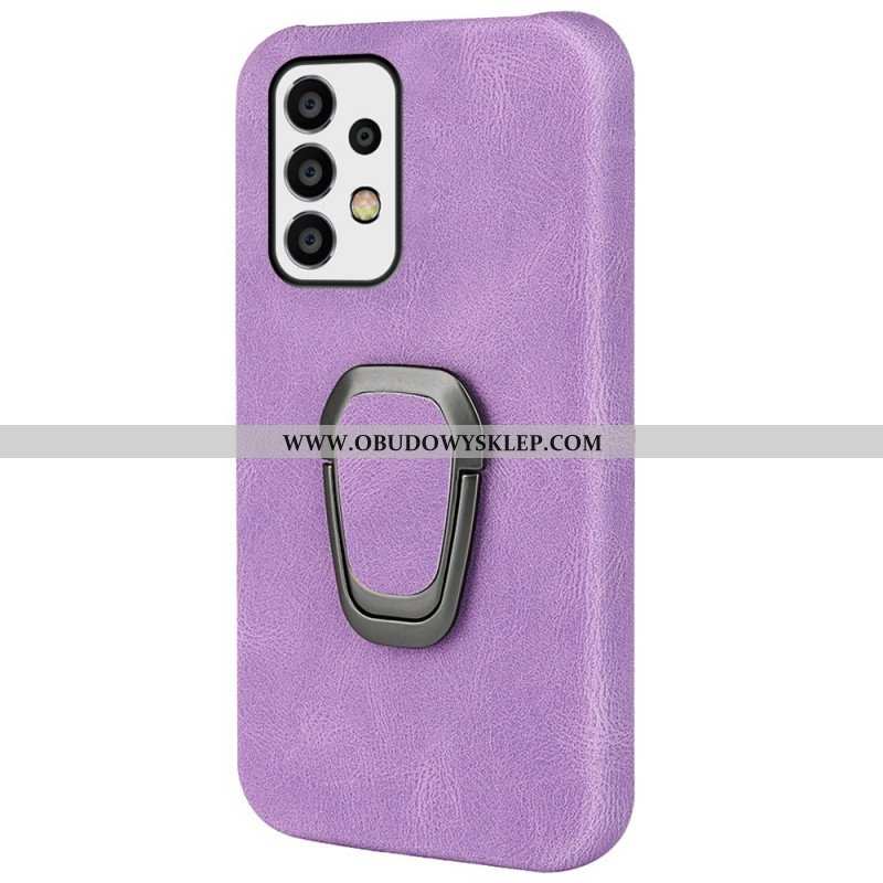 Etui do Samsung Galaxy A53 5G Uchwyt Na Pierścionek Z Efektem Skóry