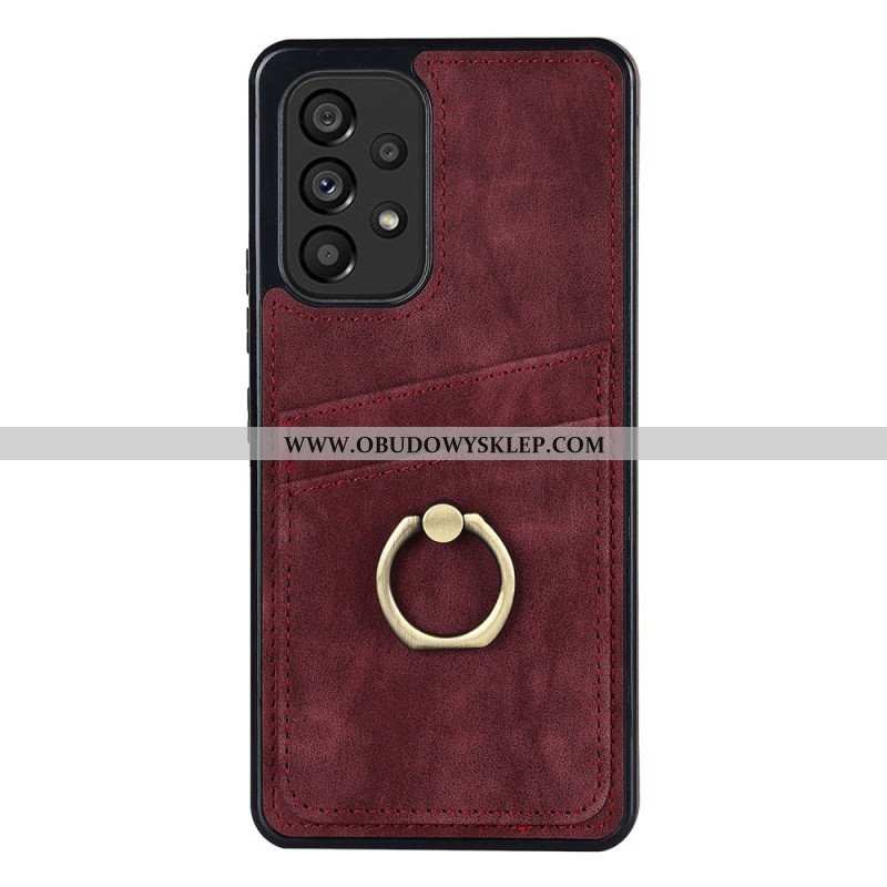 Etui do Samsung Galaxy A53 5G Vintage Wspornik Pierścieniowy I Uchwyt Na Kartę