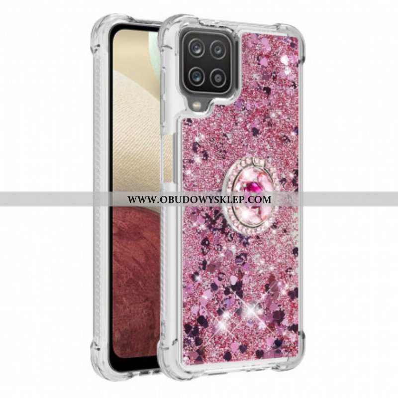 Etui do Samsung Galaxy M12 / A12 Cekiny Z Podparciem Pierścienia