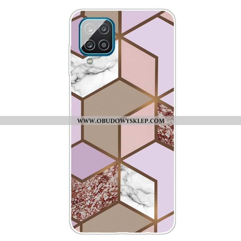 Etui do Samsung Galaxy M12 / A12 Geometryczny Marmur