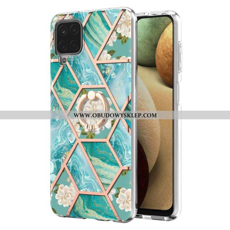 Etui do Samsung Galaxy M12 / A12 Marmur Ze Wspornikiem Pierścienia