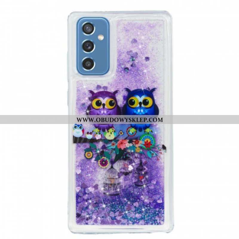 Etui do Samsung Galaxy M52 5G Para Fioletowych Sów