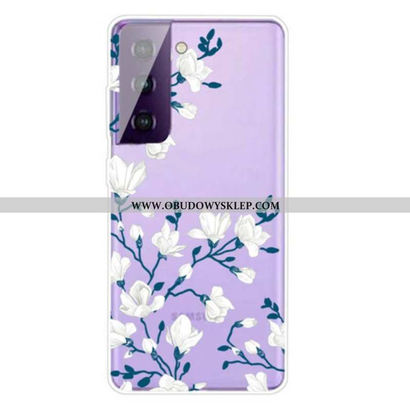 Etui do Samsung Galaxy S21 5G Białe Kwiaty