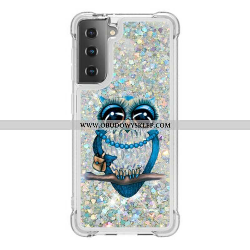 Etui do Samsung Galaxy S21 5G Cekiny Panna Sowa