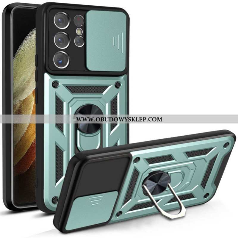 Etui do Samsung Galaxy S21 Ultra 5G Designerski Uchwyt Na Obiektyw I Ochraniacze