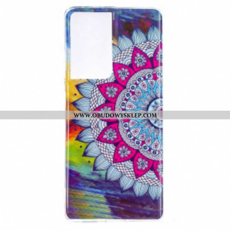 Etui do Samsung Galaxy S21 Ultra 5G Fluorescencyjna Kolorowa Mandala