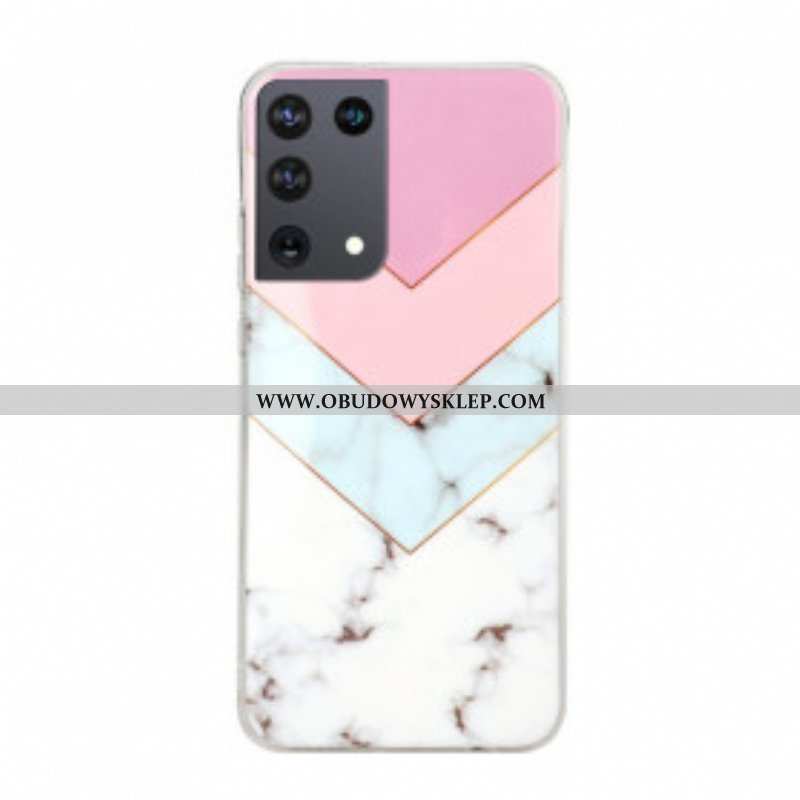 Etui do Samsung Galaxy S21 Ultra 5G Kolorowy Glamour Marmur