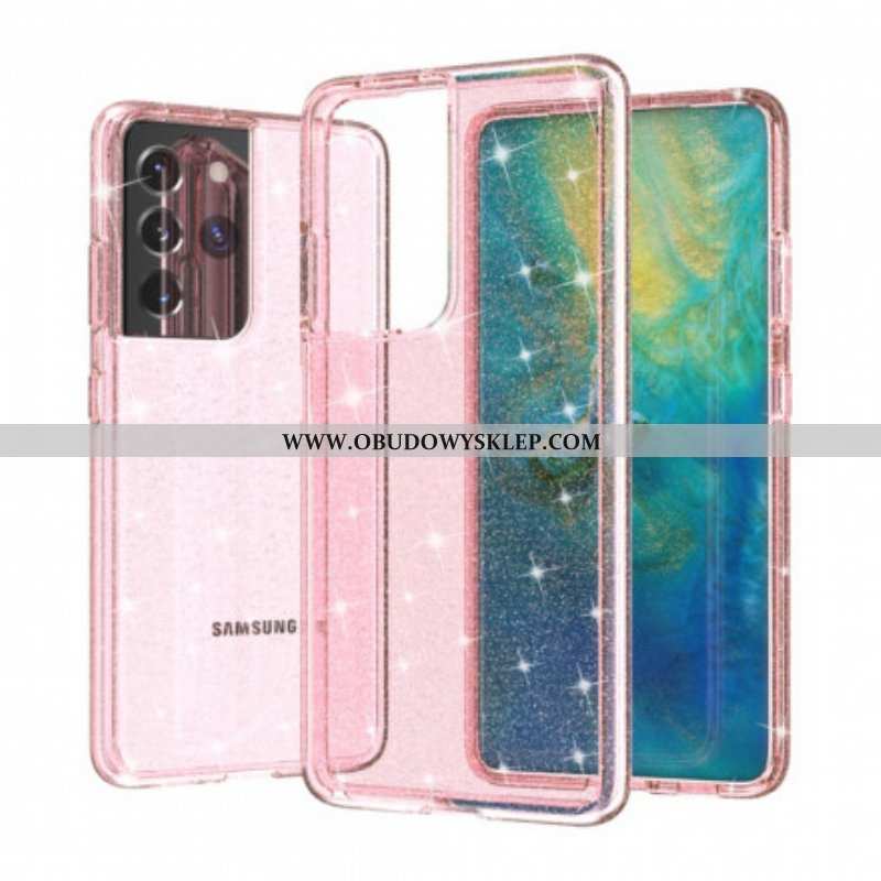 Etui do Samsung Galaxy S21 Ultra 5G Przezroczyste Cekiny