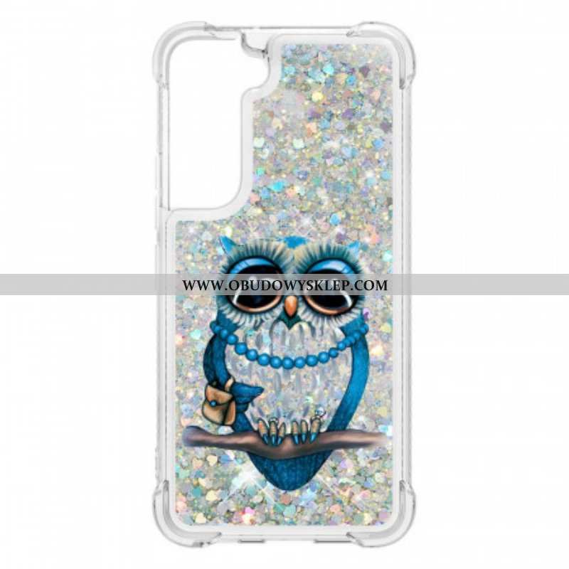 Etui do Samsung Galaxy S22 5G Cekiny Panna Sowa