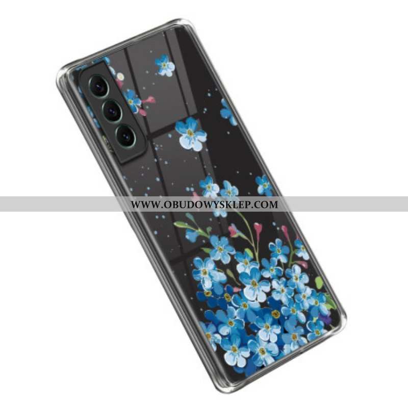 Etui do Samsung Galaxy S23 5G Niebieskie Kwiaty