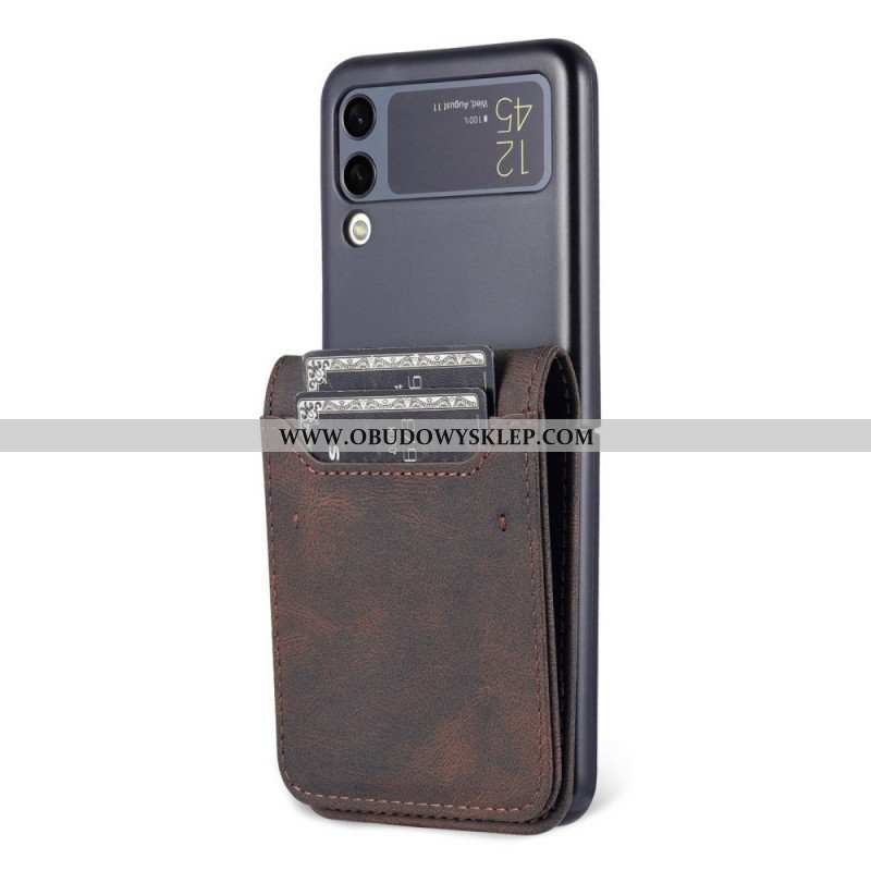 Etui do Samsung Galaxy Z Flip 3 5G Etui Folio Etui Na Karty I Pasek Z Efektem Skóry Azns