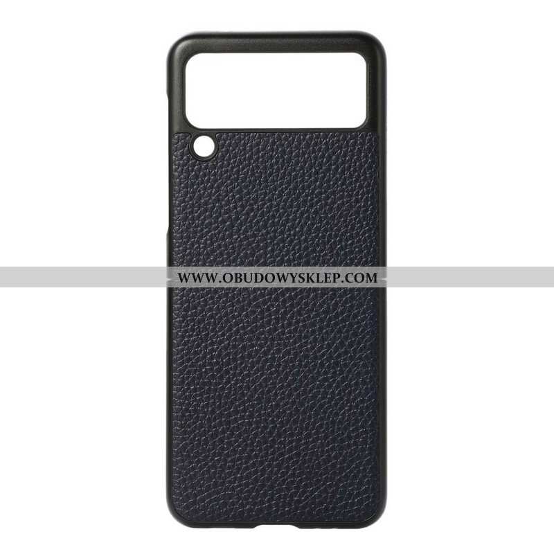 Etui do Samsung Galaxy Z Flip 3 5G Etui Folio Oryginalna Skóra W Kolorze Liczi