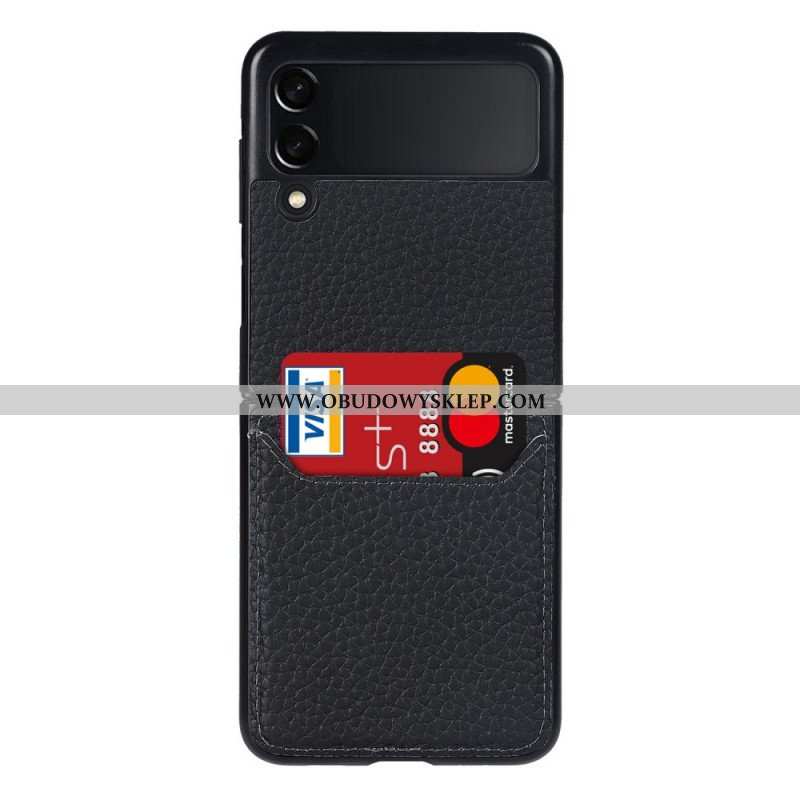 Etui do Samsung Galaxy Z Flip 3 5G Etui Folio Oryginalne Skórzane Etui Na Karty Litchi