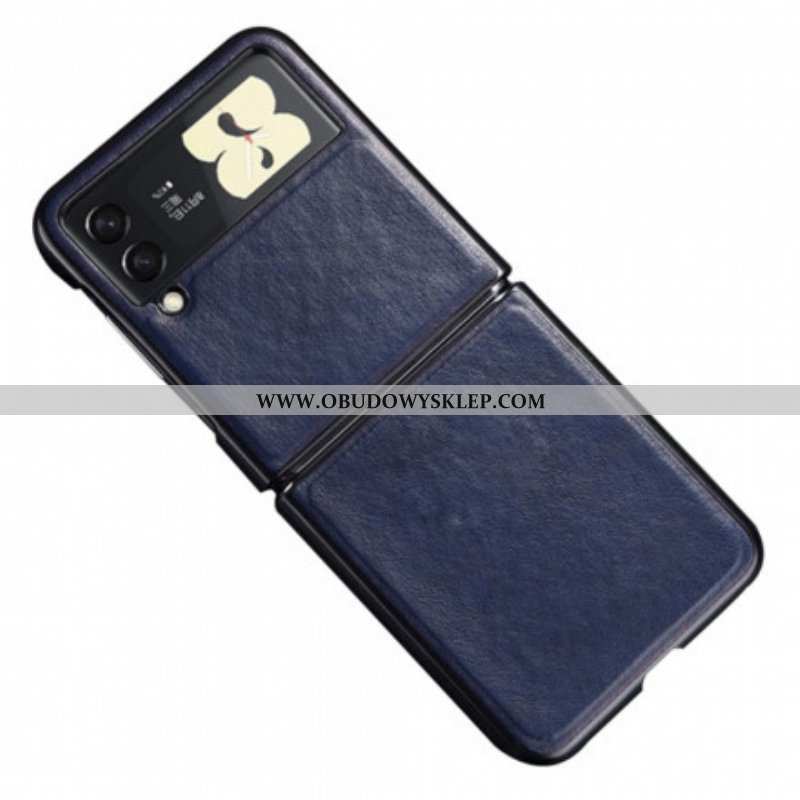 Etui do Samsung Galaxy Z Flip 3 5G Etui Folio Przeszycia Z Efektem Skóry