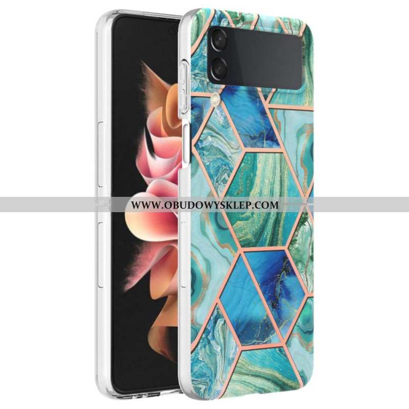 Etui do Samsung Galaxy Z Flip 4 Etui Folio Geometryczny Marmur