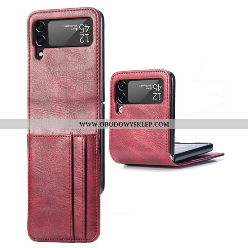 Etui do Samsung Galaxy Z Flip 4 Etui Folio Stylowe Skórzane Etui Na Karty