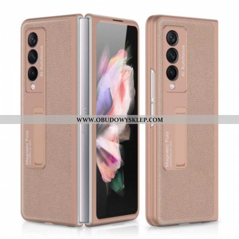 Etui do Samsung Galaxy Z Fold 3 5G Gkk Wsparcie Skóry Liczi