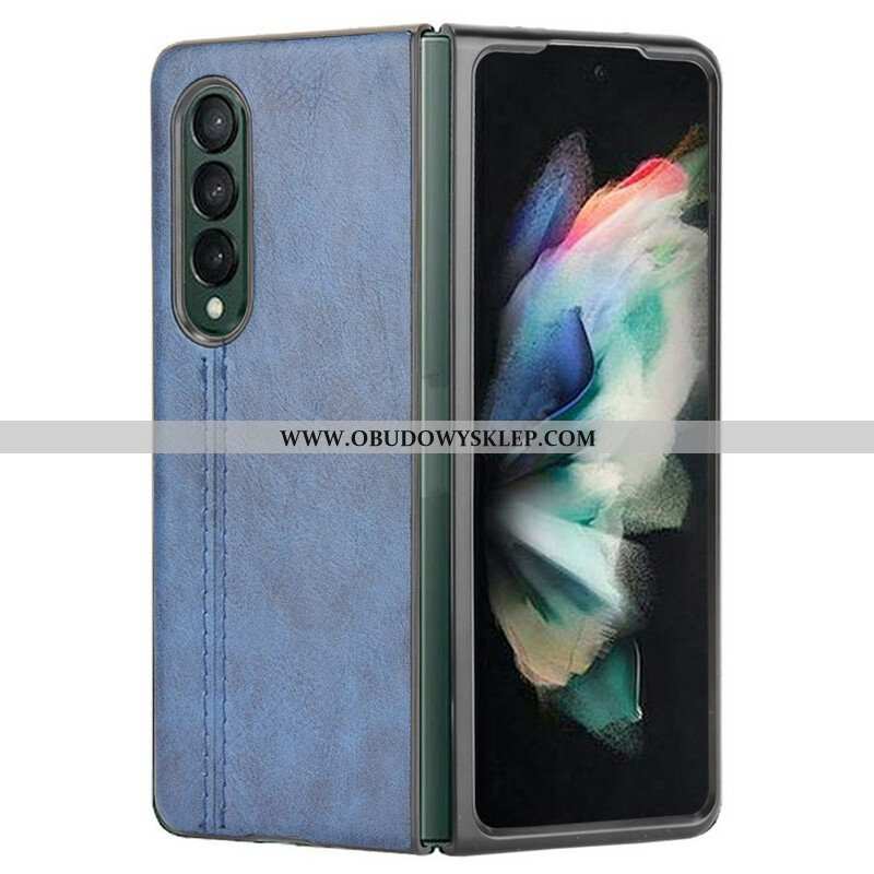 Etui do Samsung Galaxy Z Fold 3 5G Skórzany Efekt Couture