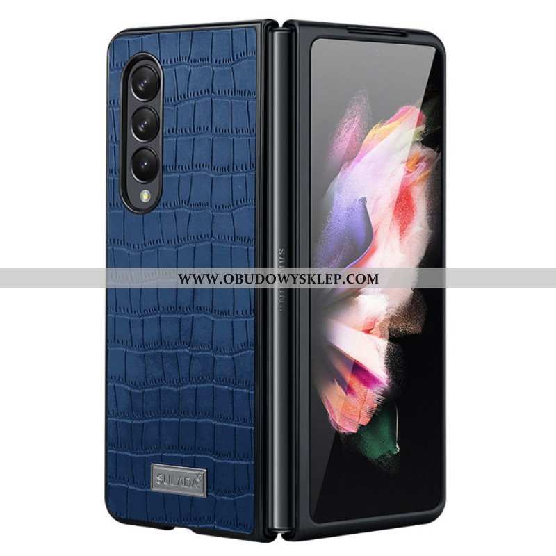 Etui do Samsung Galaxy Z Fold 3 5G Styl Sulada Ze Skóry Krokodyla