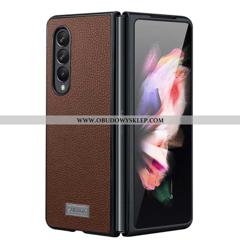 Etui do Samsung Galaxy Z Fold 3 5G Sulada Ze Skóry Liczi