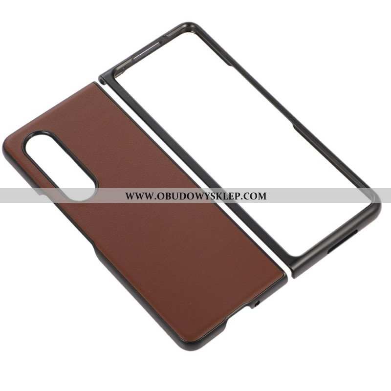 Etui do Samsung Galaxy Z Fold 4 Klasyczna Powlekana Skóra Naturalna