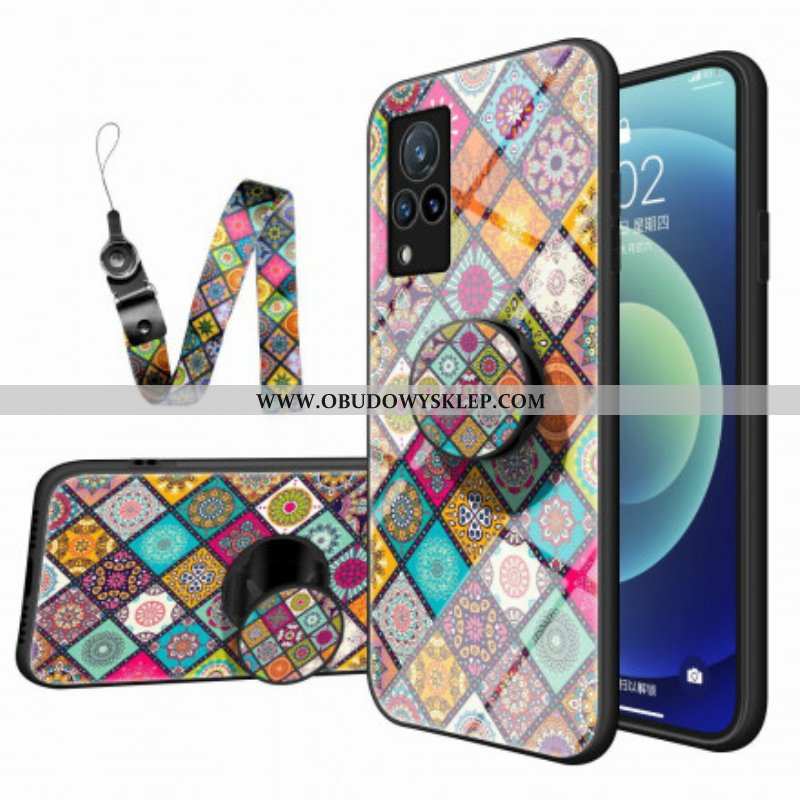 Etui do Vivo V21 5G Patchworkowy Uchwyt Magnetyczny