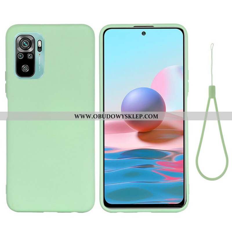 Etui do Xiaomi Redmi Note 10 / 10S Płynny Silikon Ze Smyczą