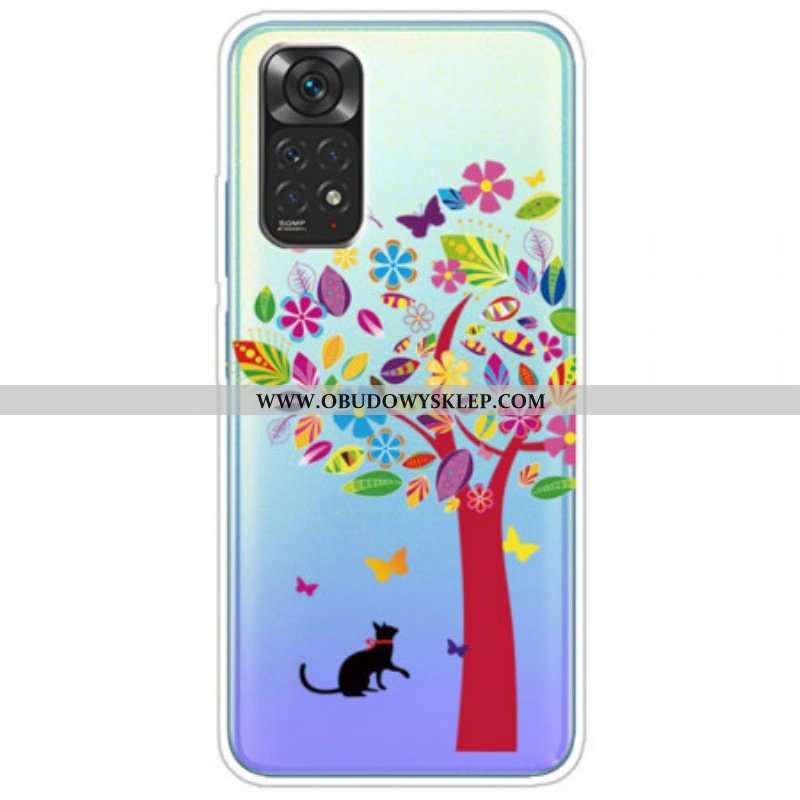 Etui do Xiaomi Redmi Note 11 / 11S Kot Pod Kolorowym Drzewem