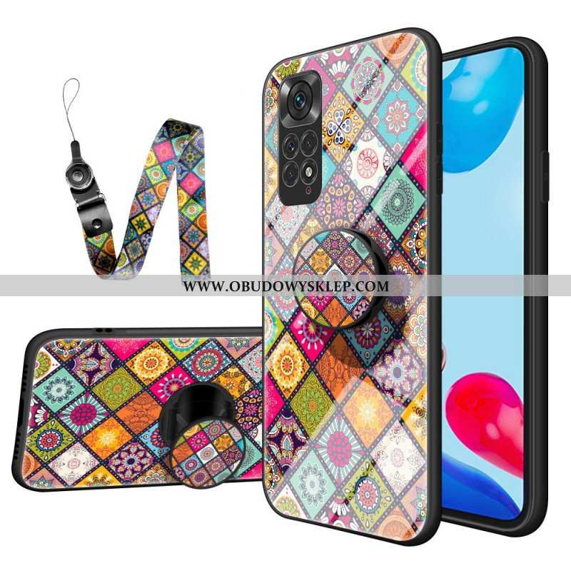 Etui do Xiaomi Redmi Note 11 / 11S Patchworkowy Uchwyt Magnetyczny