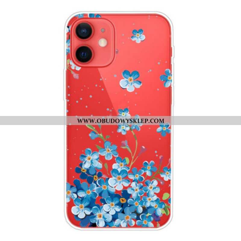 Etui do iPhone 13 Mini Bukiet Niebieskich Kwiatów