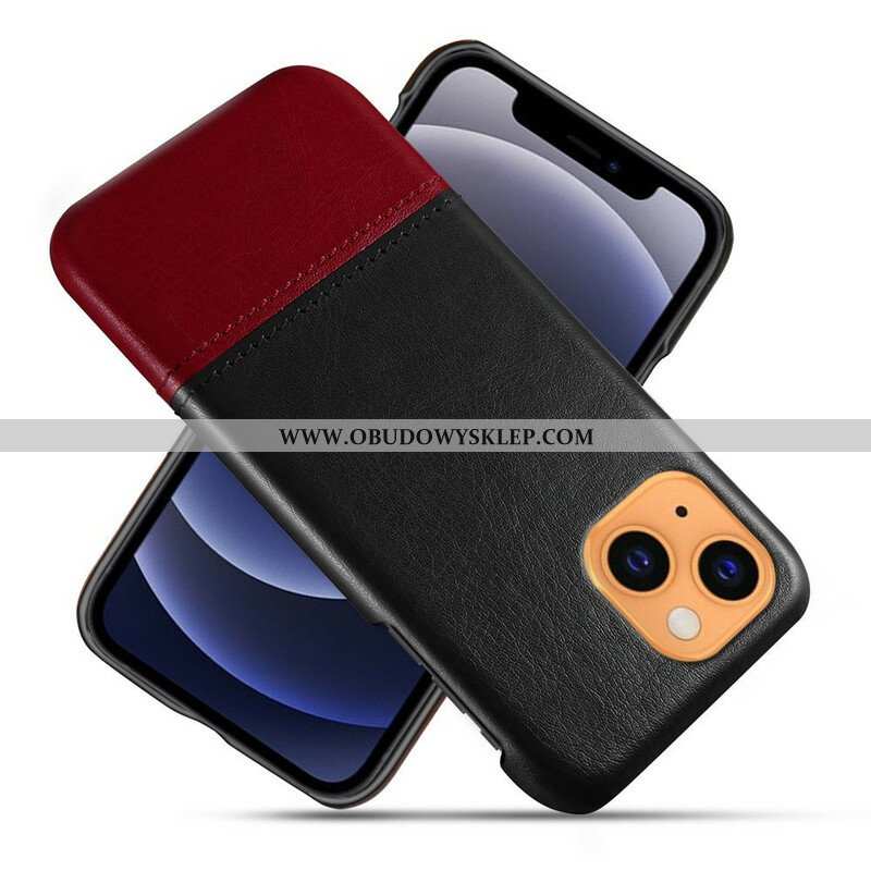 Etui do iPhone 13 Mini Dwukolorowy Efekt Skóry Ksq