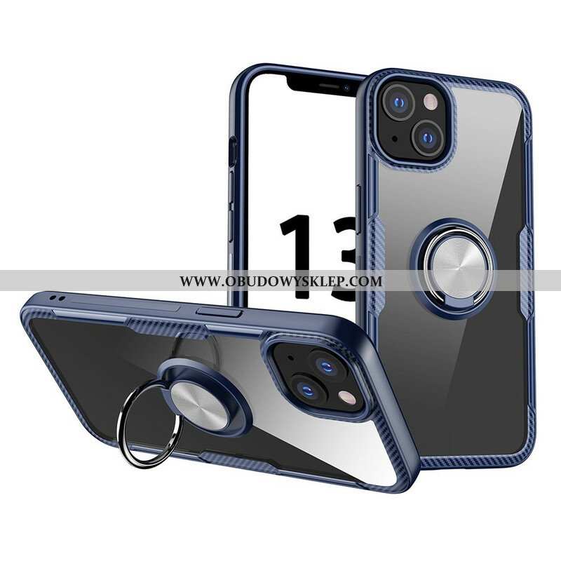 Etui do iPhone 13 Mini Metalowy Pierścień Z Włókna Węglowego