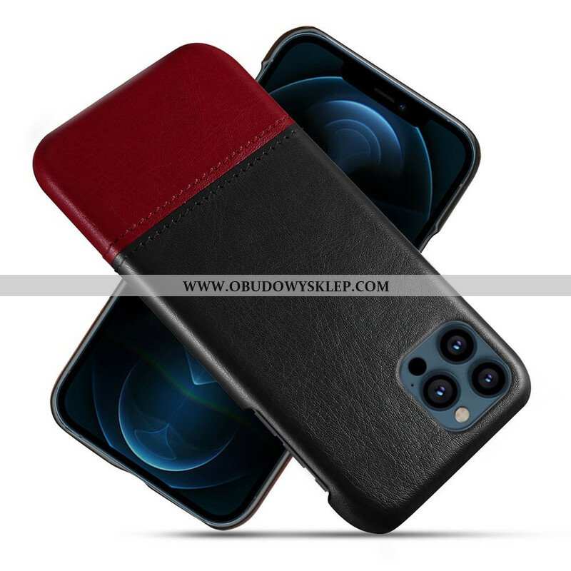 Etui do iPhone 13 Pro Max Dwukolorowy Efekt Skóry Ksq