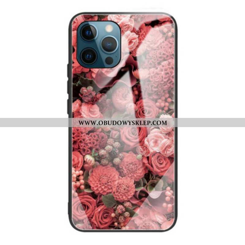 Etui do iPhone 13 Pro Szkło Hartowane W Kwiaty Róży