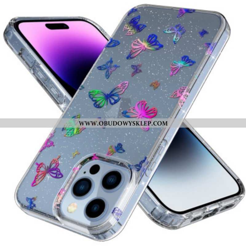 Etui do iPhone 14 Pro Bezszwowe Motyle