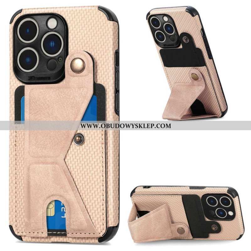 Etui do iPhone 14 Pro Uchwyt Na Karty Z Włókna Węglowego