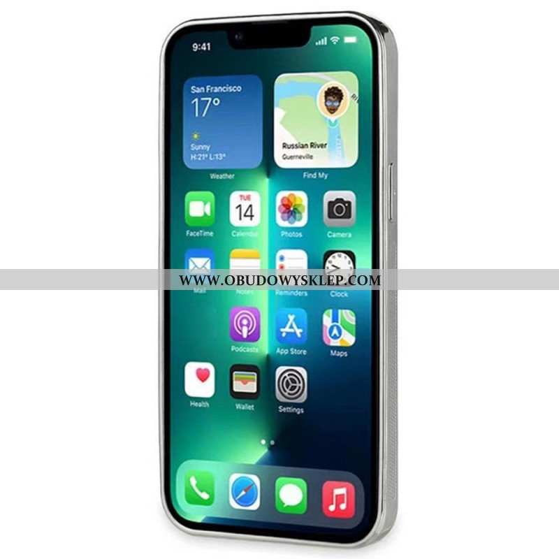 Etui do iPhone 14 Sztuczna Skóra Krokodyla Z Paskiem Podtrzymującym