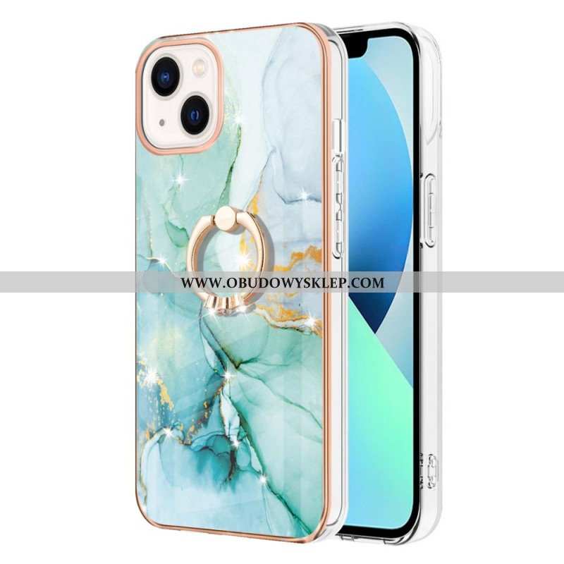 Etui do iPhone 15 Plus Styl Marmurowy Z Pierścieniem Podporowym