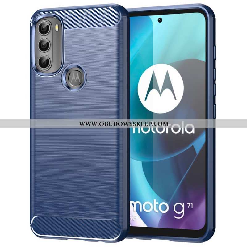 Futerały do Moto G71 5G Szczotkowane Włókno Węglowe