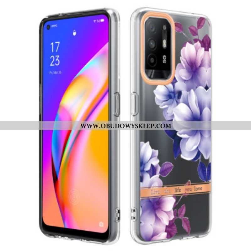 Futerały do Oppo A94 5G Fioletowe Kwiaty