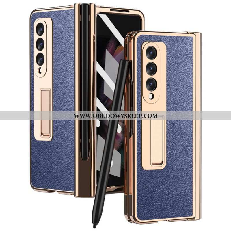 Futerały do Samsung Galaxy Z Fold 3 5G Wielofunkcyjna Skóra Liczi