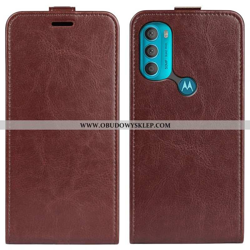 Skórzany Futerał do Moto G71 5G Etui Folio Składane Retro